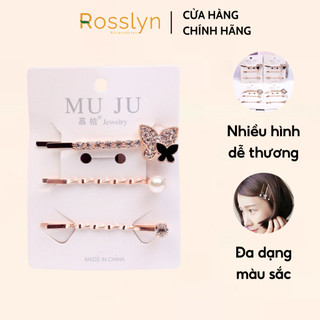 Sét 3 kẹp tóc nhiều hình dáng dễ thương cho nữ Rosslyn Cosmetic QT198.1