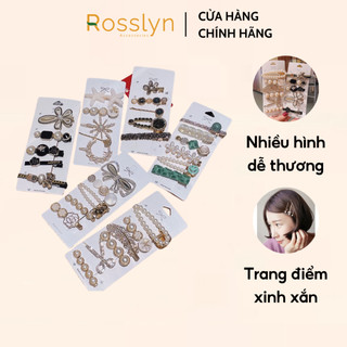 Set Kẹp Tóc Kim Loại Nhiều Hình Dáng Phong Cách Retro Xinh Xắn Rosslyn Cosmetic QT175