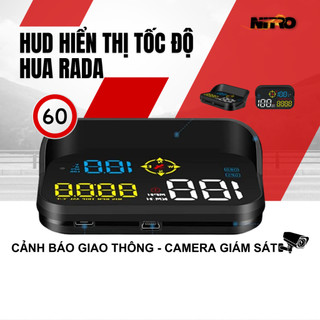 Bộ HUD hiển thị tốc độ kính lái ô tô cảnh báo tốc độ bằng giọng nói, vượt tốc độ, thiết bị cắm cổng OBD HUB