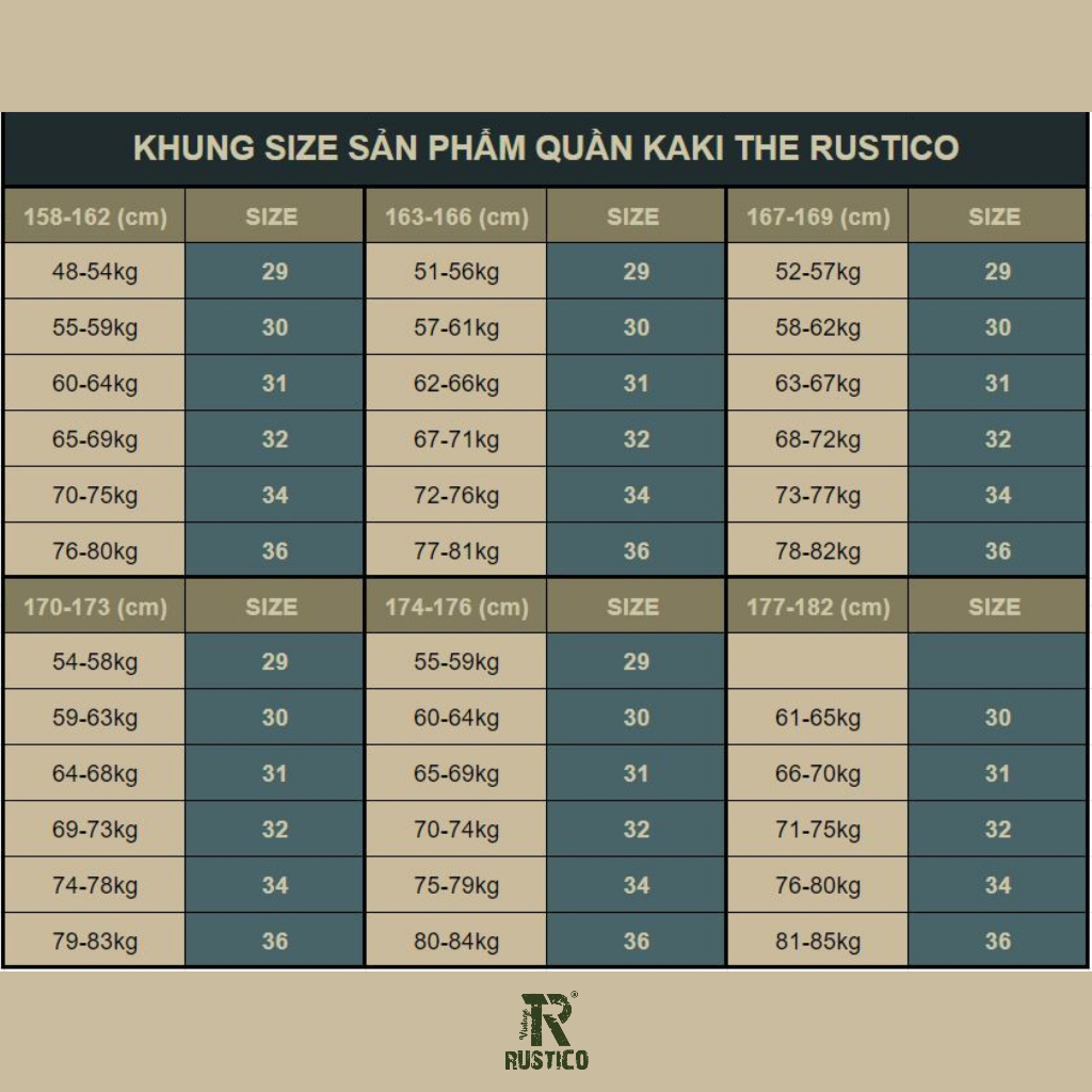 Quần kaki túi hộp The Rustico phom suông chât vải thông thoáng bụi bặm QKK19