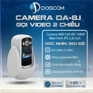 Camera Doscom DA-8.1 Gọi Video 2 Chiều Thế Hệ Mới Full HD 2K, Tích Hợp Màn Hình IPS 2.8 Inch, Công Nghệ AI Xoay 360 Độ