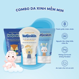 Combo Kem Chàm Sữa + Kem Dịu Da + Kem Dưỡng Ẩm Cho Bé Kutieskin - KKCAD01
