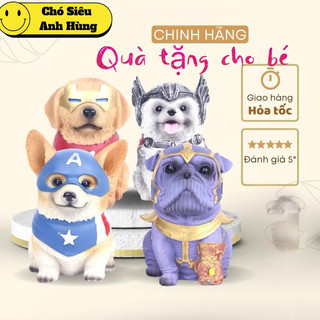 Bộ Mô Hình Tượng Cún Siêu Anh Hùng ( 4 Chú Chó,Cún Con Siêu Anh Hùng, Chó ThaNos,Captain,Thor Dog)Cực Dễ Thương Ảnh Thật