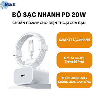 Bộ sạc nhanh pd 20w, củ sạc pd 20w cáp dữ liệu sạc nhanh pd 20w