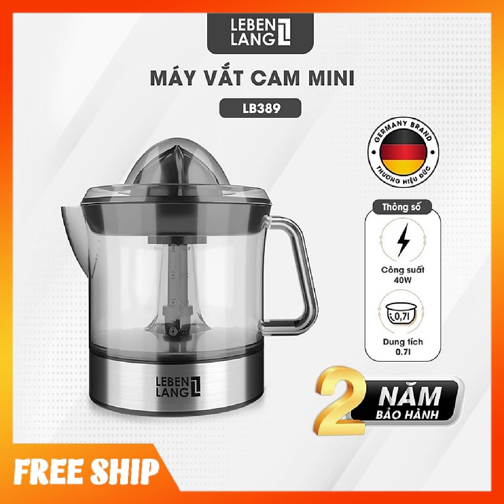 Máy vắt cam LEBENLANG LB389 hãng ĐỨC - công suất 40W - dung tích 700ml - Hàng chính hãng