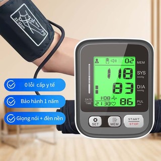 (Có Giọng Nói) Máy đo huyết áp điện tử , máy đo huyết áp bắp tay , dễ dàng sử dụng đo Chính Xác Kết Quả (Bảo Hành 5 Năm)