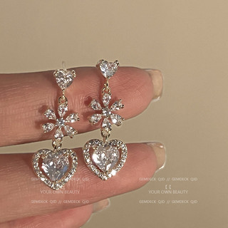 Bông tai đính đá bạc S925 sang chảnh phong cách tiểu thư cho nữ BT123