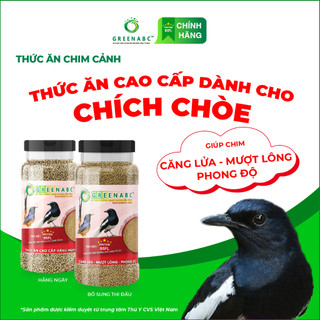 Cám chim chích chòe greenabc – hộp 280g - giúp chim căng lửa, phong độ, 2 loại bổ sung và hàng ngày