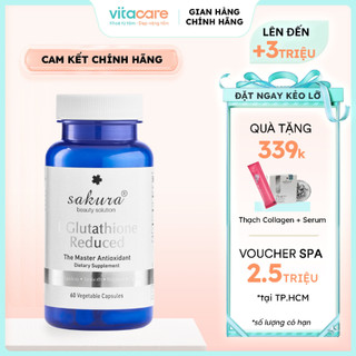 Hộp 60 viên uống trắng da Glutathione Reduced Sakura - Viên uống trắng da Nhật Bản chính hãng