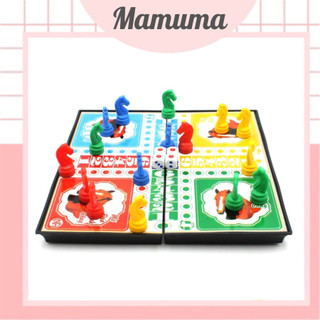 Đồ chơi cờ cá ngựa có nam châm hộp nhựa có thể gấp gọn trò chơi board game vui nhộn cho trẻ - MAMUMA