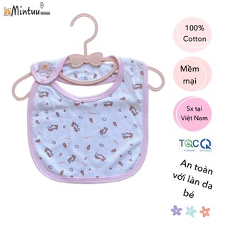 Yếm ăn dặm bấm vai in họa tiết nhãn hiệu Mintuu, chất liệu 100% cotton mềm mại, an toàn với làn da bé - 2151