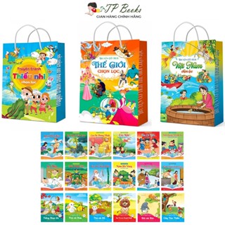 Sách - Combo Bộ 24 Truyện Cổ Tích Việt Nam - Thế Giới - Ngụ Ngôn Song Ngữ Anh Việt Cho Bé - Quét Mã Nghe Đọc ( 3 Túi )