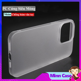 Ốp lưng điện thoại PC cứng siêu mỏng nhám chống vân tay trong suốt cho 15 14 13 Pro MAX 14 Plus 12 Pro MinnCase