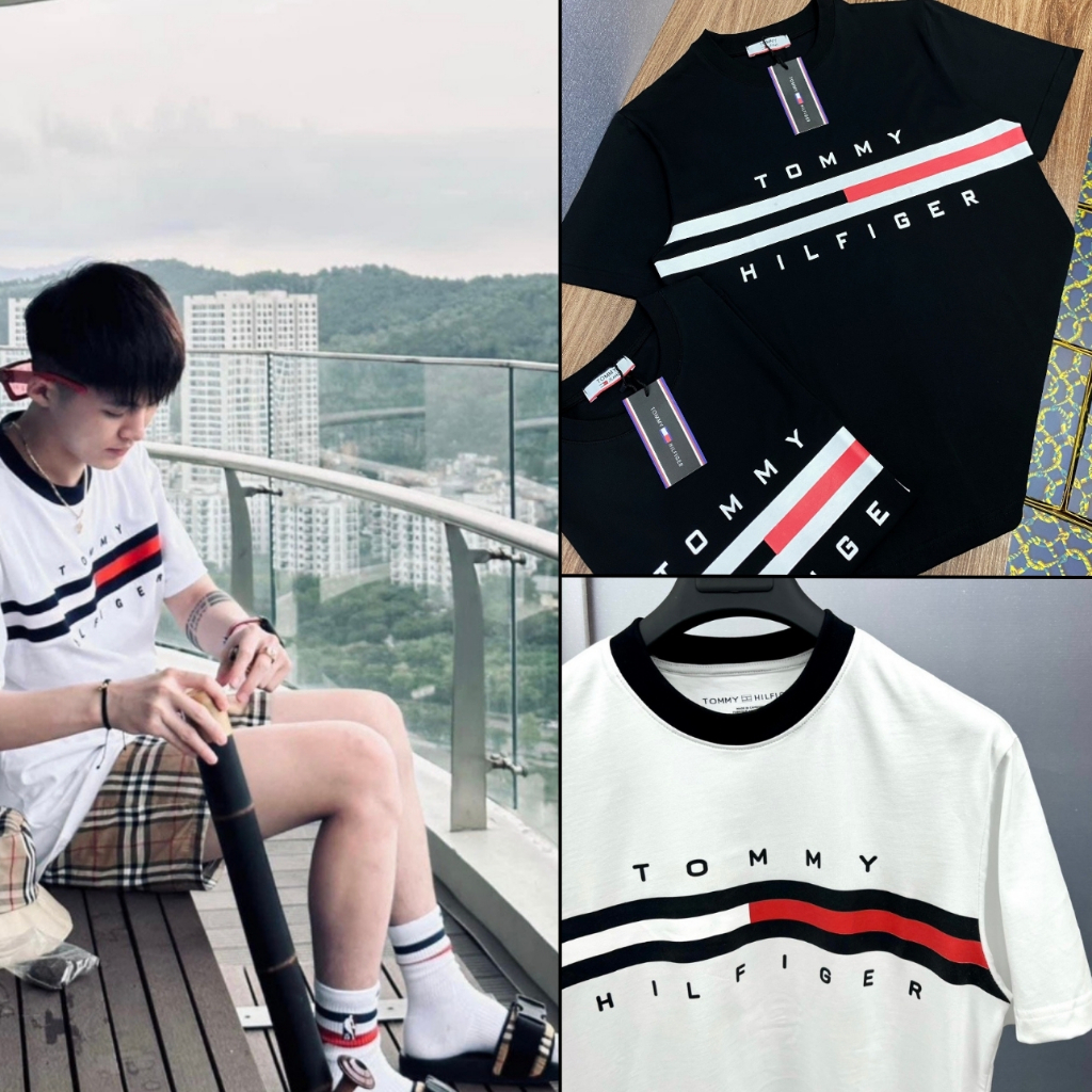 Áo thun Tomy Basic hàng thêu vải cotton cao cấp, Áo Phông Unisex Nam Nữ