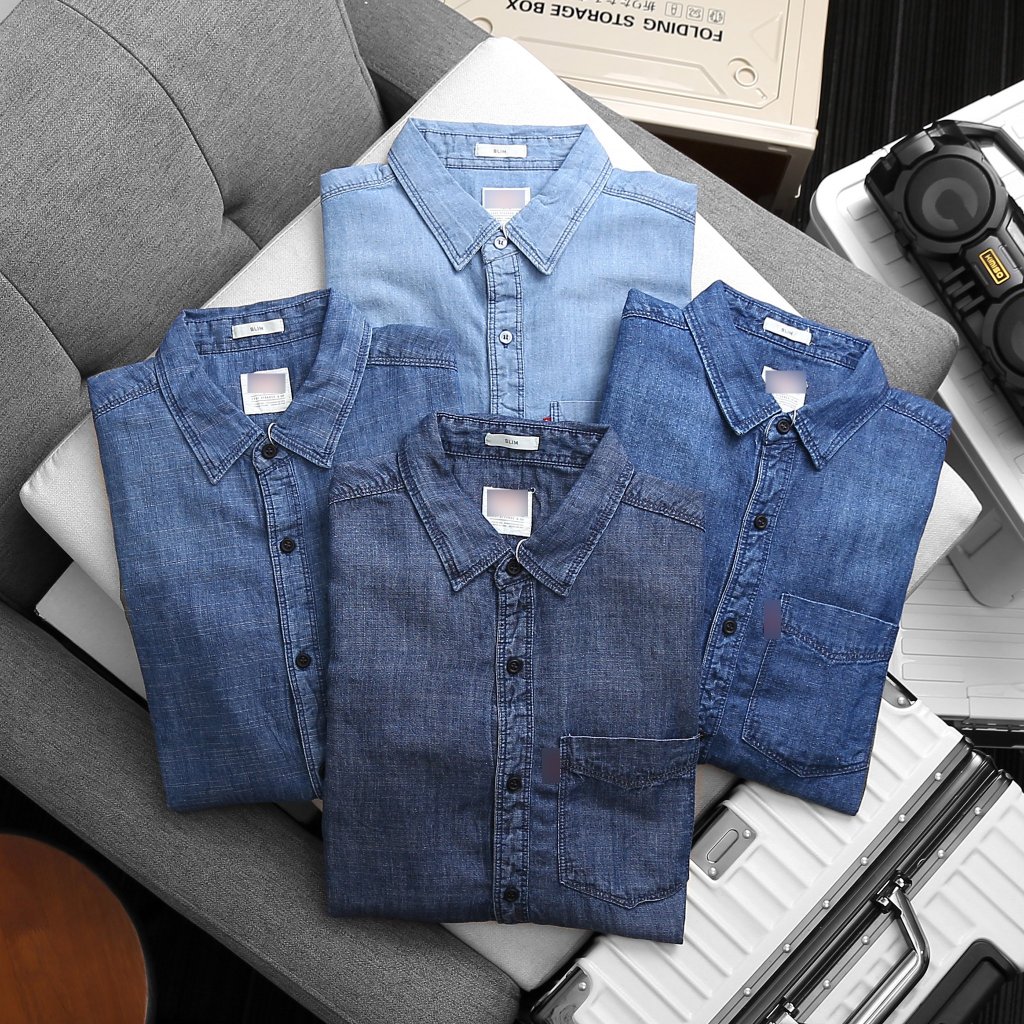 Áo Sơmi nam denim tay dài nhiều màu LVN02