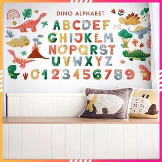 Tranh dán tường, decal dán tường cho bé số và chữ cái, đề can dán tường cho bé học số