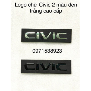 Logo chữ civic 2 màu đen trắng xịn dán xe giá rẻ
