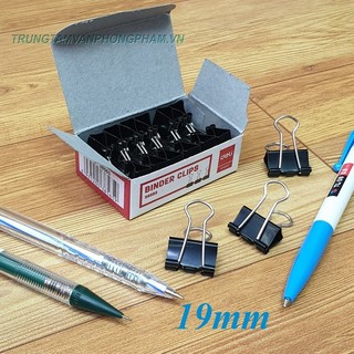 Hộp 12 cái kẹp bướm đen 19mm kẹp giấy Binder Clips - Double Clip
