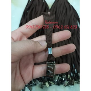 Dây đeo thẻ dù kẹp sắt màu nâu hàng đẹp loại 1 - dây đeo thẻ nâu