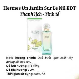 Nước hoa Hermes Un Jardin Sur Le Nil hương sen thuần tinh khiết - EDT
