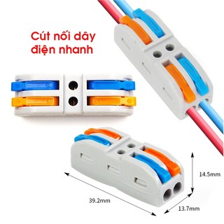 Cút nối dây điện nhanh PCT 222, jack nối dây điện, đầu nối, cốt nối dây điện nhanh đủ loại tải 32A 7kw 250V