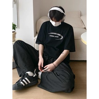 Áo Thun Nam Cotton Màu Đen In Chữ ETARNAL Đơn Giản