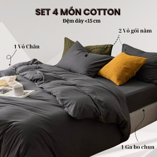 Chăn ga gối cotton mềm mát không nhăn, ga bo chun 1m6x2m 1m8x2m 2x2m2, vỏ chăn vỏ mền 1m6x2m 1m8x2m 2x2m2 vỏ gối 45x65cm
