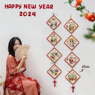 Bảng gỗ decor trang trí nhà cửa ngày tết, decor trang trí tết giáp thìn 2024 - sét 300