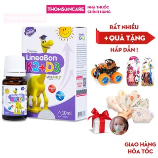Lineabon Vitamin D3 K2 10ml giúp bé cao lớn, ngủ ngon, giảm còi xương, canxi cho trẻ sơ sinh lineabon k2d3 chính hãng
