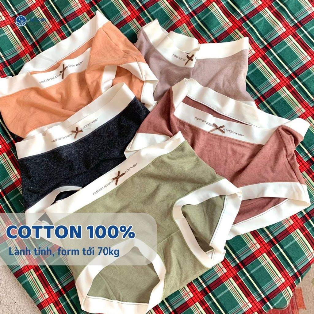 Combo 3 Quần Lót 100% Cotton Viền Mỏng Lành Tính Freesize  (50-70kg) QL3838 By Bechipi