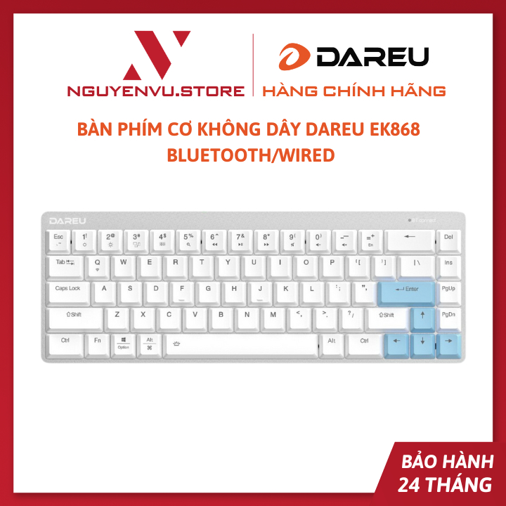 Bàn Phím Cơ Không Dây DAREU EK868 | LED | Bluetooth/Wired - Hàng Chính Hãng