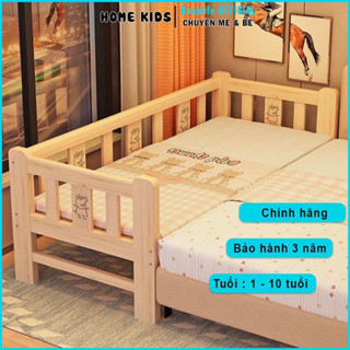Giường gỗ cho bé ghép cạnh giường bố mẹ, chất liệu gỗ thông tự nhiên kích thước 150x70cm