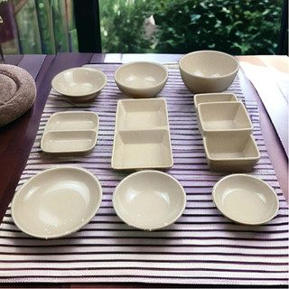 Đĩa chấm phíp việt nhật, bát đựng gia vị nước chấm, đĩa đựng gia vị 2 ngăn, 3 ngăn