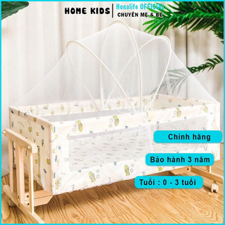 Nôi Cũi Gỗ Lắc Lư Cho Bé Nôi ghép cạnh giường ba mẹ tiện lợi