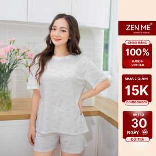 Đồ Bộ Nữ Mặc Nhà Họa Tiết Dễ Thương Chất Liệu Cotton Thoáng Mát BCD0622, Zen Me Women's World