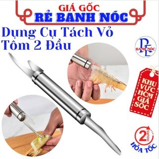 Dụng Cụ Tách Vỏ Tôm 2 Đầu Thép Không Gỉ - Dụng Cụ Lột Bóc Vỏ Tôm,Lấy Chỉ Tôm, Làm Lòng Gà,Đánh Vảy Cá, Dao Mổ Cá Đa Năng