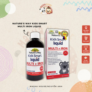 Siro bổ sung sắt và multi vitamin cho bé nature's way kids smart liquid multi + iron - 200ml