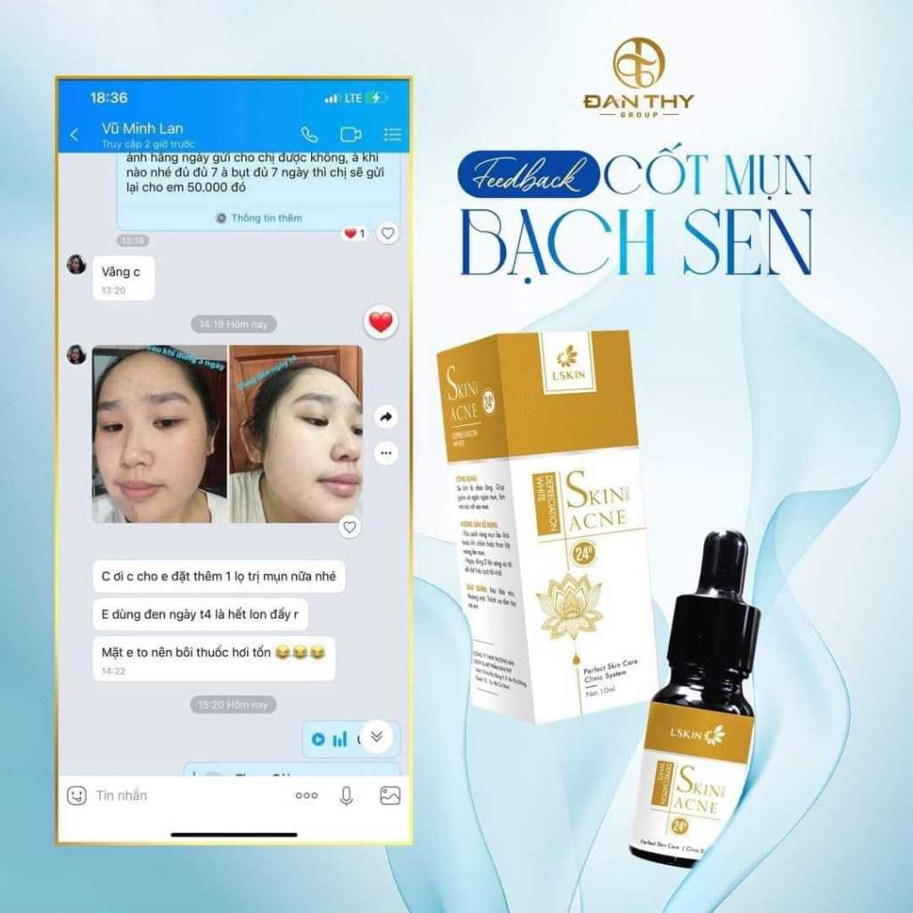 Cốt mụn Bạch Sen Lskin Đan Thy chính hãng date mới