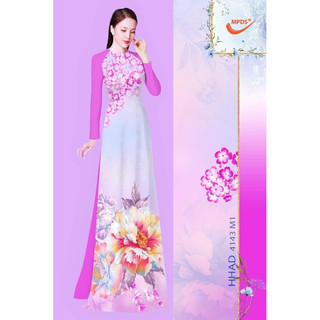Vải may áo dài in hoa 3D đẹp