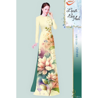 Vải may áo dài in hoa 3D đẹp