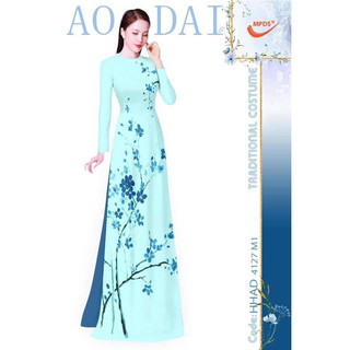 Vải may áo dài in hoa 3D đẹp