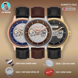 Đồng hồ nam kenneth cole kc51020001 dây da | tặng bóp đựng đồng hồ + khóa thông minh