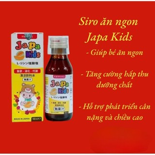 Siro Ăn Ngon JaPa Kids Hỗ Trợ Bé Ăn Ngon, Ngủ Ngon, Phát Triển Cân Nặng và Chiều Cao Nhật Bản - Hộp 100ml