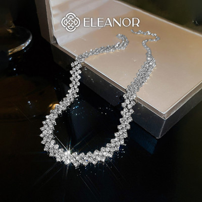 Dây chuyền nữ Eleanor Accessories choker hình ziczac vòng cổ đính đá phụ kiện trang sức 4772