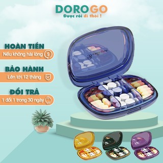 Hộp chia thuốc mini du lịch cao cấp DOROGO chống thấm nước và chống bụi thiết kế chia ngăn dễ dàng phân loại