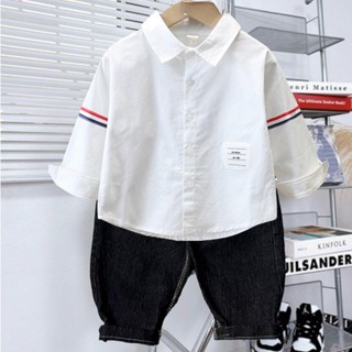 Bộ quần áo bé trai 1-7 tuổi, áo sơ mi dài tay, quần dài, phong cách Hàn Quốc, thời trang trẻ em Tết THOM  | TÚ ANH KIDS