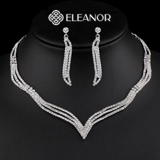 Dây chuyền bông tai nữ Eleanor Accessories bộ trang sức đính đá phụ kiện trang sức 5050