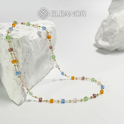 Dây chuyền nữ Eleanor Accessories dạng chuỗi hạt nhiều màu vòng cổ basic phụ kiện trang sức 5335