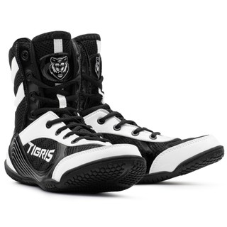 Giày Boxing Tigris High-Top Professional Training Shoes - Black/White