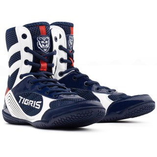 Giày Boxing Tigris High-Top Professional Training Shoes - Navy/White